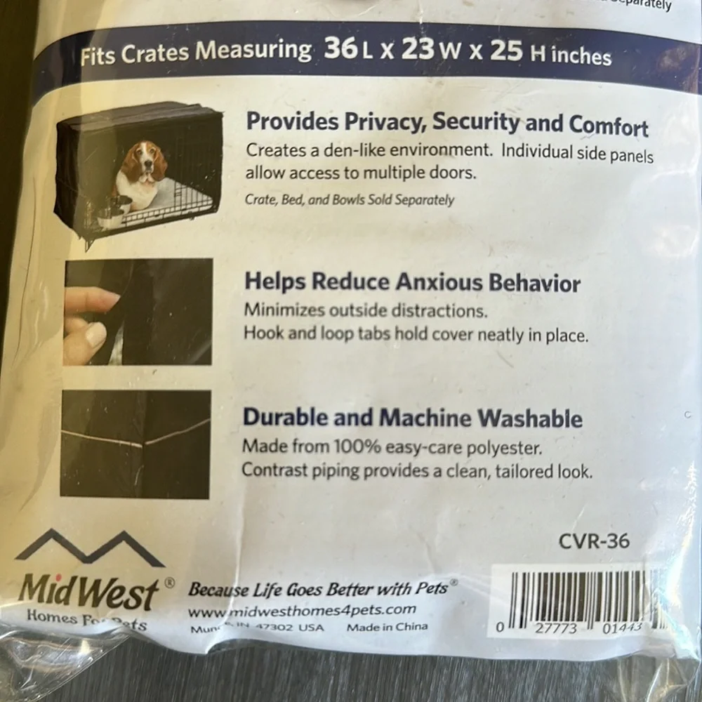 Crate cover 36L X 23W X 25H inches
